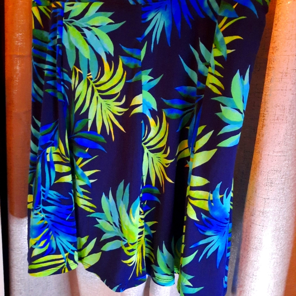 Flowy skort tropical print XL